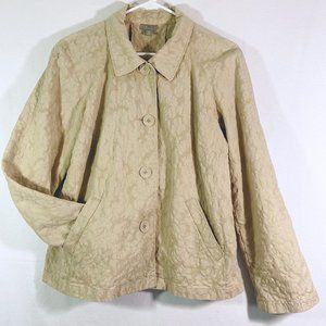 J Jill Cropped A-Line Stretch Jacket Textured